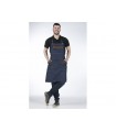 Barista Jean Long Apron with Brown Leather Details