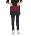 Barista Short Black Apron with Red Pockets