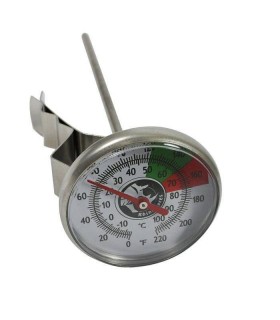 Frothy Milk Thermometer for Steaming Milk with 125 mm Stainless Steel Probe  and Clip Barista Coffee Great for Frothing Milk