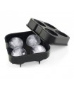 Silicone Ice Cube Tray Sphere 4 Slots Black